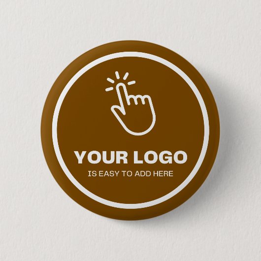 Upload eenvoudig uw Logo Custom Low Minimums Brown Ronde Button 5,7 Cm (Voorkant)