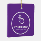 Upload eenvoudig uw Logo Custom Low Minimums Paars Keramisch Ornament (Rechts)