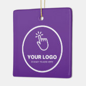 Upload eenvoudig uw Logo Custom Low Minimums Paars Keramisch Ornament (Links)