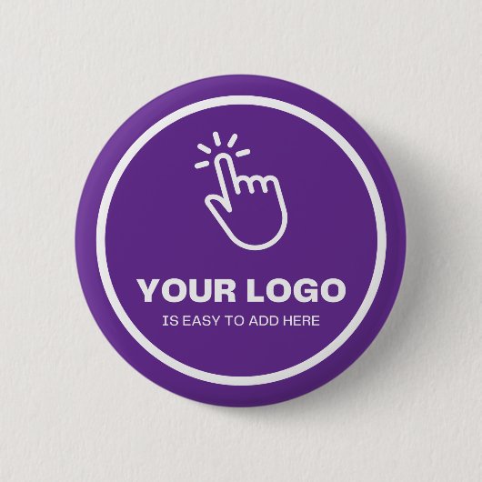 Upload eenvoudig uw Logo Custom Low Minimums Paars Ronde Button 5,7 Cm (Voorkant)