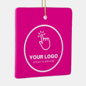 Upload eenvoudig uw Logo Custom Low Minimums Pink Keramisch Ornament (Rechts)