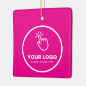Upload eenvoudig uw Logo Custom Low Minimums Pink Keramisch Ornament (Links)