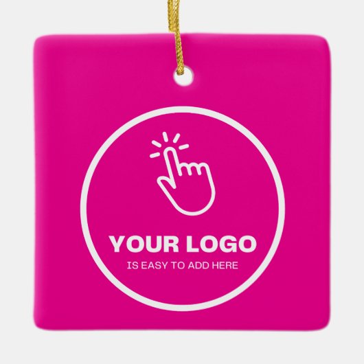 Upload eenvoudig uw Logo Custom Low Minimums Pink Keramisch Ornament (Voorkant)