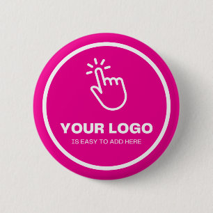 Upload eenvoudig uw Logo Custom Low Minimums Pink Ronde Button 5,7 Cm