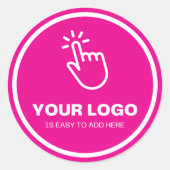 Upload eenvoudig uw Logo Custom Low Minimums Pink Ronde Sticker (Voorkant)