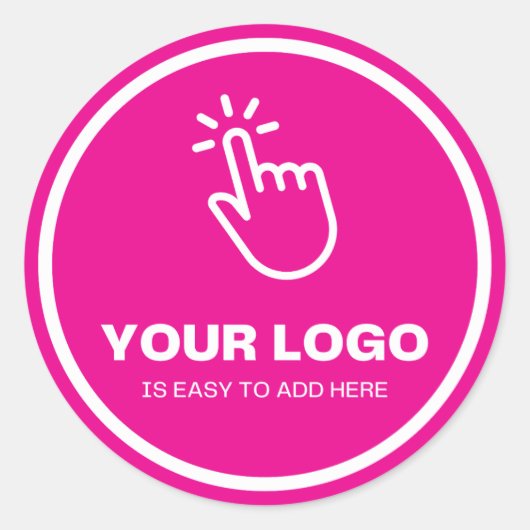 Upload eenvoudig uw Logo Custom Low Minimums Pink Ronde Sticker (Voorkant)