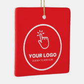 Upload eenvoudig uw Logo Custom Low Minimums Red Keramisch Ornament (Rechts)