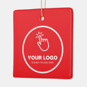Upload eenvoudig uw Logo Custom Low Minimums Red Keramisch Ornament (Links)