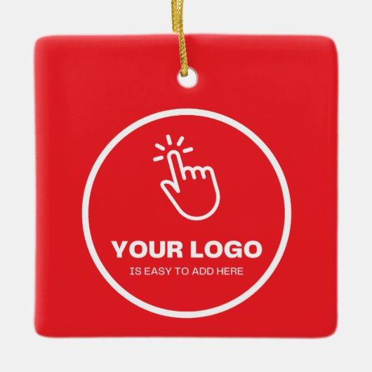 Upload eenvoudig uw Logo Custom Low Minimums Red Keramisch Ornament (Voorkant)