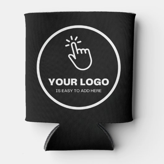 Upload eenvoudig uw Logo Custom Low Minimums Zwart Blikjeskoeler (Voorkant)