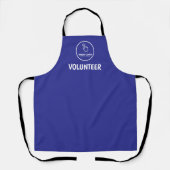 Upload eenvoudig uw Logo Custom Volunteer Blue Schort (Voorkant)