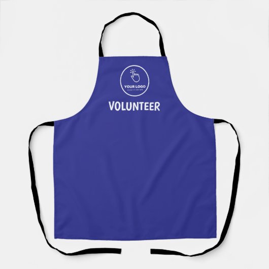 Upload eenvoudig uw Logo Custom Volunteer Blue Schort (Voorkant)