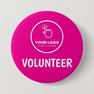 Upload eenvoudig uw Logo Custom Volunteer Pink Ronde Button 7,6 Cm