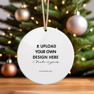 Upload Eigen Foto Aangepaste Dubbelzijdige Kerstmi Keramisch Ornament