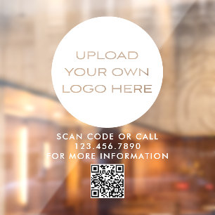 Upload Eigen Logo Kleine Zakelijke Branding QR Cod Raamsticker