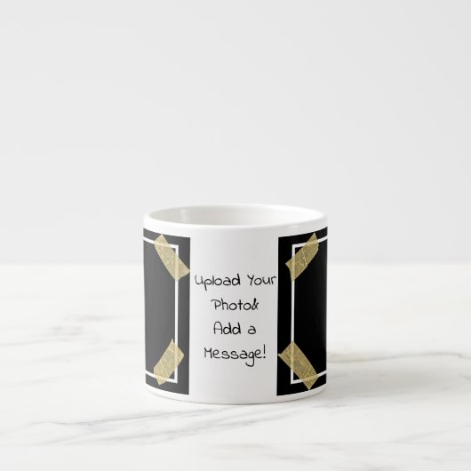 Upload en voeg 2 Foto's toe met persoonlijk aangep Espresso Kop (Voorkant)