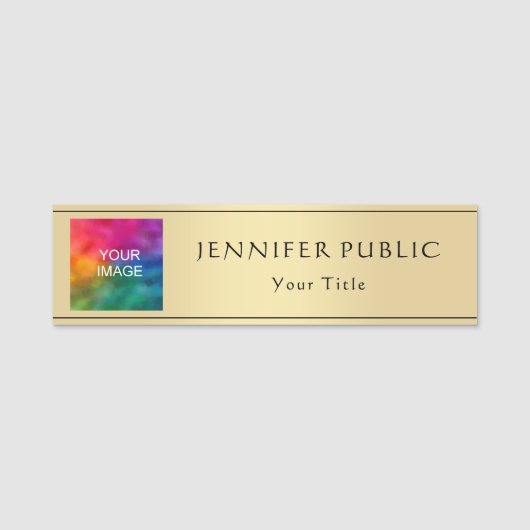 Upload Foto Afbeelding Hier Elegant Gold Kijk Sjab Naamplaatje (Voorkant)