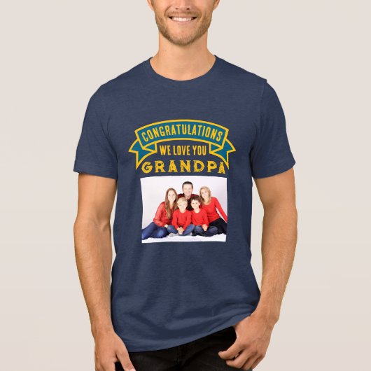 Upload foto - beste opa Tri-Blend shirt (Voorkant)