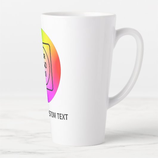 Upload foto logo naam custom Latte mok (Rechts)