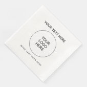 Upload foto logo tekst standaard diner wit papier servet (Hoek)
