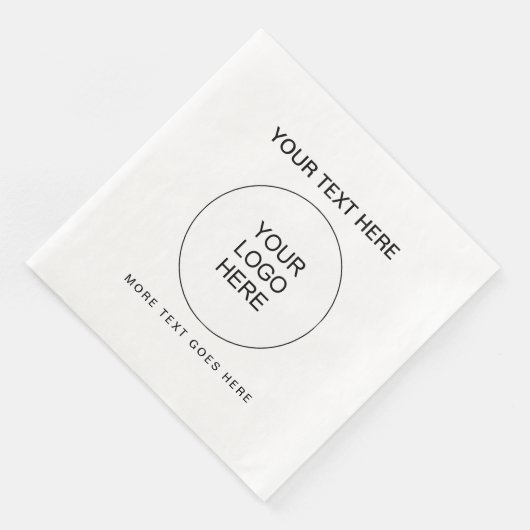 Upload foto logo tekst standaard diner wit papier servet (Hoek)