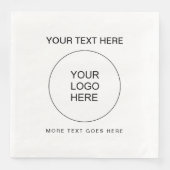 Upload foto logo tekst standaard diner wit papier servet (Voorkant)