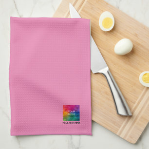 Upload foto of Logo tekst aangepaste trendy roze S Theedoek