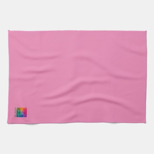 Upload foto of Logo tekst aangepaste trendy roze S Theedoek (Horizontaal)