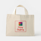 Upload foto of Logo Vrolijk Kerstfeest Dubbelzijdi Mini Tote Bag (Achterkant)