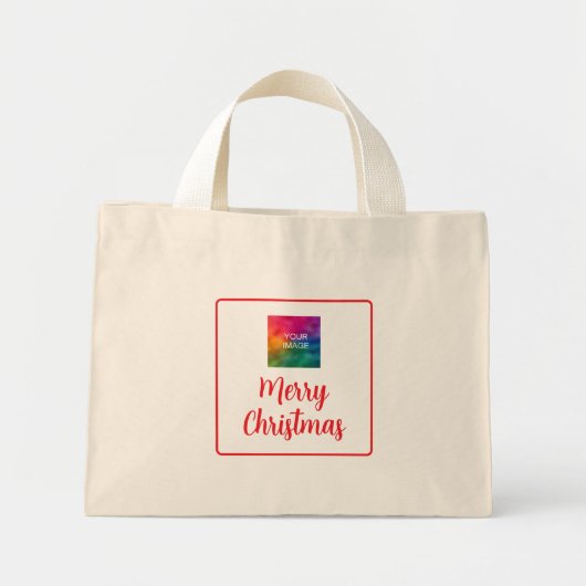 Upload foto of Logo Vrolijk Kerstfeest Dubbelzijdi Mini Tote Bag (Voorkant)