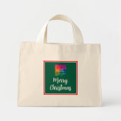 Upload foto of Logo Vrolijk Kerstfeest Sjabloon Mini Tote Bag (Voorkant)