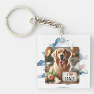 Upload gepersonaliseerde foto cadeau voor hond pap sleutelhanger