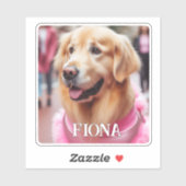 Upload gepersonaliseerde hond of huisdier Foto Naa Sticker (Vel)