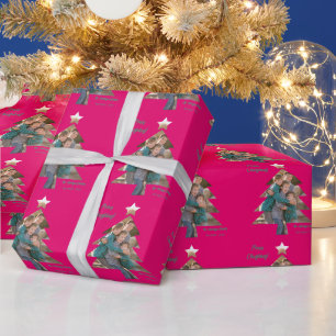 Upload het Afbeelding van de Familie in een Vorm v Cadeaupapier