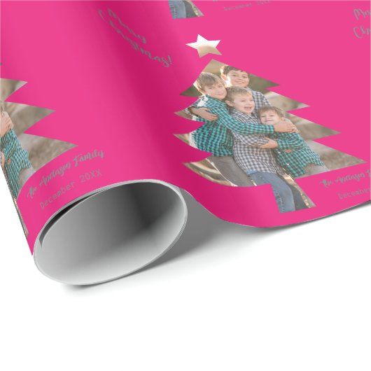 Upload het Afbeelding van de Familie in een Vorm v Cadeaupapier (Rol Hoek)