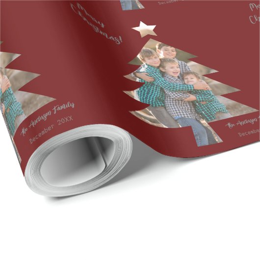 Upload het Afbeelding van de Familie in een Vorm v Cadeaupapier (Rol Hoek)