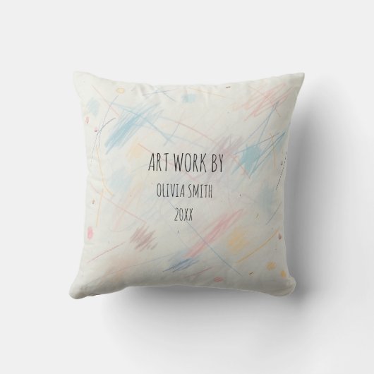 Upload het kunstwerk van uw kind naar dit Sierkuss Kussen (Achterkant)