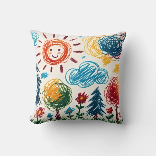 Upload het kunstwerk van uw kind naar dit Sierkuss Kussen (Voorkant)