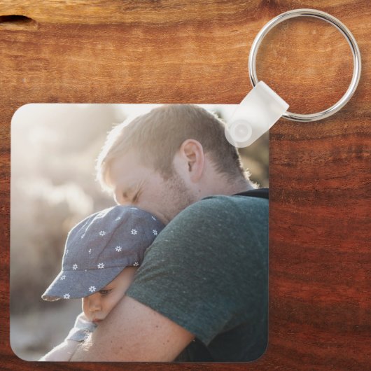 Upload het kunstwerk van uw kind | SCHATTIGEE VADE Sleutelhanger (Achterkant)