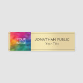 Upload hier uw foto of zakelijke Logo Sjabloon Naamplaatje (Voorkant)