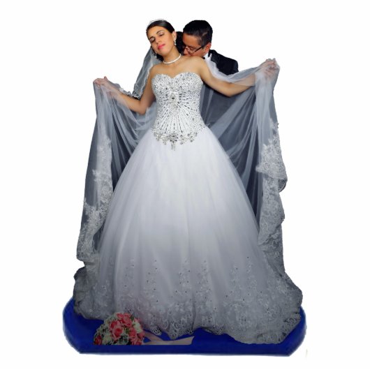 Upload HIER UW STANDING Weduwfoto Uitgesneden Staand Fotobeeldje (Voorkant)