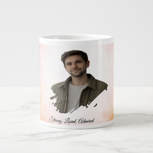 Upload His Photo- Personalized Custom Gift for Him Grote Koffiekop (Voorkant)
