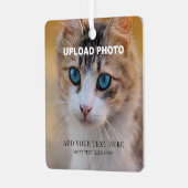 Upload huisdierhond foto dubbelzijdige print vierk metalen ornament (Voorkant links)