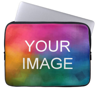 Upload je Afbeelding foto Logo Voeg tekst Sjabloon Laptop Sleeve