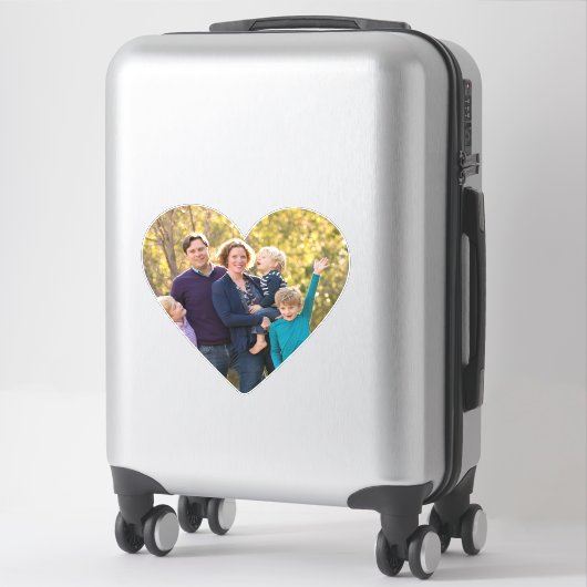 Upload je Afbeelding voor je familie, hartvorm Sticker (Koffer)