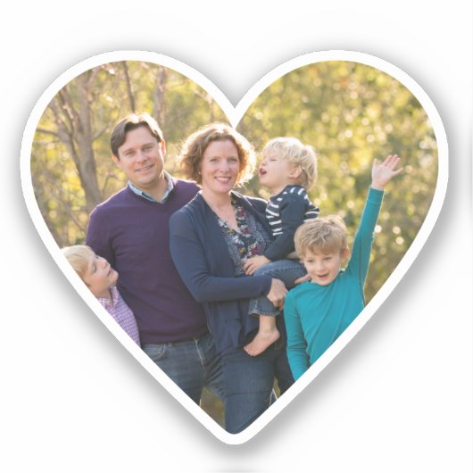 Upload je Afbeelding voor je familie, hartvormig s Sticker (Voorkant)