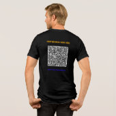 Upload je bedrijfs QR-code en tekstinfo met merkid Tri-Blend Shirt (Achterkant volledig)