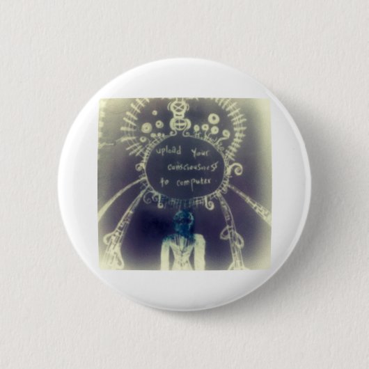 Upload je bewustzijn naar de computer ronde button 5,7 cm (Voorkant)