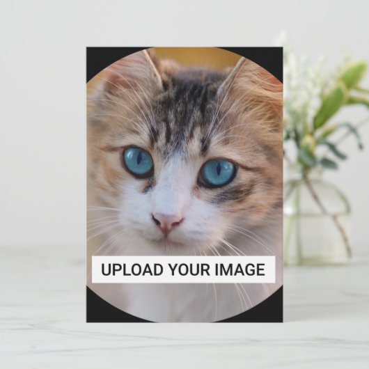 Upload je Cute Cat Photo Kaart (Staand voorkant)