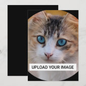 Upload je Cute Cat Photo Kaart (Voorkant / Achterkant)